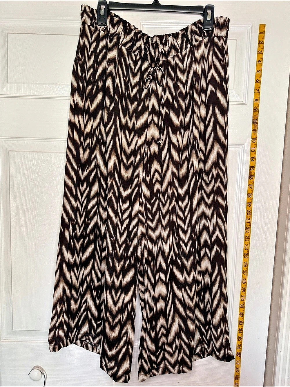 Zac & Rachel Abstract Wide Leg Pants in Brown & White Size Large